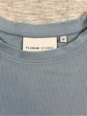Men’s Short Sleeve Waffle Tee in Dusty Blue